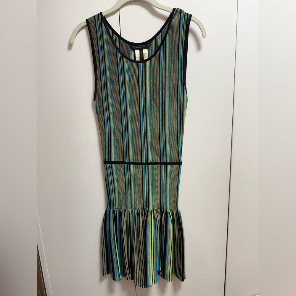 BCBG Striped Sleeveless Mini Dress